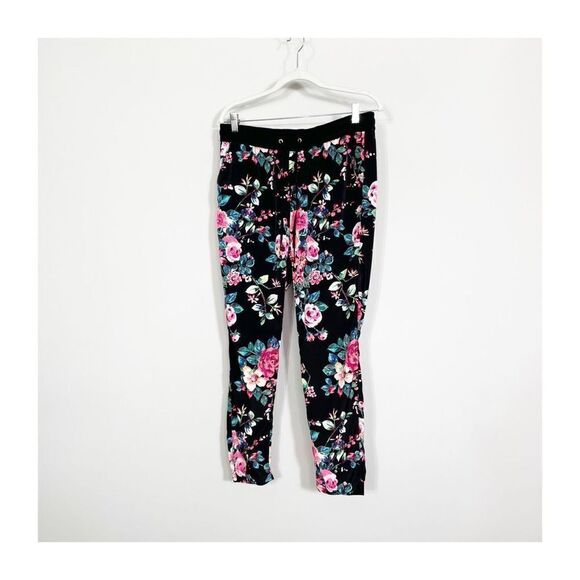 Express Pants Floral Drawstring Loose Fit Pull On Pockets Womens Small - Picture 1 of 6